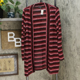 Slinky Brand Women's Striped Long Sleeve Sweater Duster Cardigan