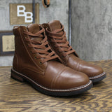 Goodfellow & Co Men's Jeffrey Cap Toe Combat Boots Brown 8