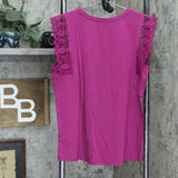 AnyBody Women's Cozy Knit Pleated Lace Pajama Set