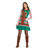 Born Famous Women's Gingerbread Apron Ugly Christmas Sweater Dress – Biggybargains