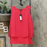 DG2 By Diane Gilman Plus Size Mixed Media Easy Tank Top Blouse