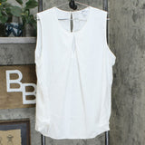 Bar III Women's Sleeveless Keyhole Blouse Lily XL