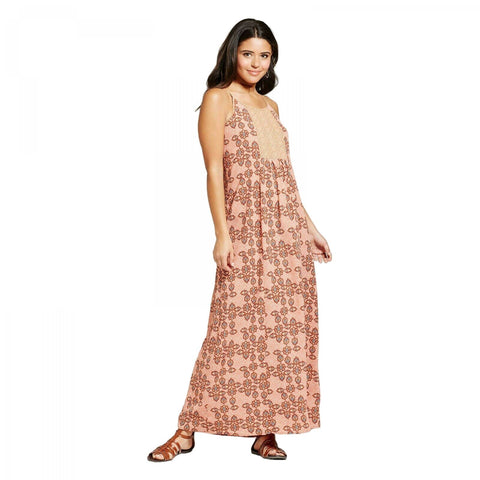 Xhilaration Women's Mixed Print Maxi Dress Multicolor Small