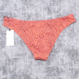 Shade & Shore Women's Snake Print High Leg Extra Cheeky Bikini Bottom