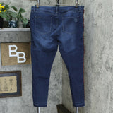 Laurie Felt Women's Silky Denim Sequin Stripe Ankle Jeans