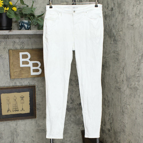 Style & Co Women's Curvy Fit Skinny Jeans Bright White 12 LONG