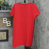 Tommy Hilfiger Women's Embroidered Logo Side Stripe T-Shirt Dress Red XL