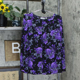 Susan Graver Women's Feather Weave Floral Pleated Blouse