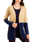 Charter Club Milano Cotton Colorblocked Open Cardigan Sweater