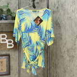 IMAN Women's Plus Size Boho Chic Faux Wrap Blouse