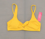 Xhilaration Women's Ribbed Cut Out Tie Front Bralette Bikini Top