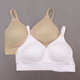 Rhonda Shear 2 Pack Mesh Back Molded Cup Bras White/ Nude Plus 3X