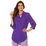 Antthony Women's Ocean Waves Crepon Button-Up Shirt