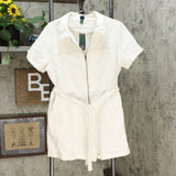 Wild Fable Women's Short Sleeve Zip Front Utility Romper