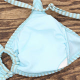 Xhilaration Women's Seersucker Front Loop Bralette Bikini Top