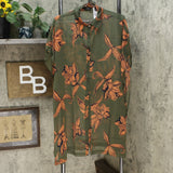 G by Giuliana Women's Printed Sheer Button Front Tunic Top