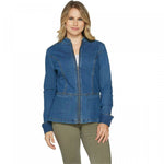 Denim & Co. Women's Plus Size Stretch Denim Zip Front Jean Jacket