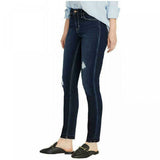Buffalo Women's Jess Rip And Repair Mid Rise Skinny Jeans Dark Blue 6