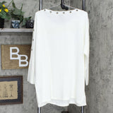 Antthony Womens Plus Size Dolman Sleeve Pullover Sweater Ivory 3X