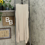 MarlaWynne Women's Matte Jersey Sleeveless Dress With Pockets Sand Petite XS