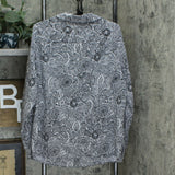 NY Collection Plus Size Paisley Button Front Utility Blouse