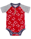 Burt's Bees Baby Painted Stars Organic Cotton Henley Bodysuit