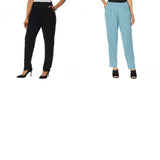 MarlaWynne Women's Pull On Linen Jersey Slouch Ankle Pants