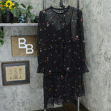 Who What Wear Women's Asymmetric Hem Dress Black Large