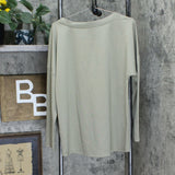 Denim & Co. Studio Bateau Hi-Low Long Sleeve Ponte Knit Top Olive Large