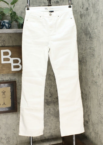 DG2 by Diane Gilman Women's Virtual Stretch Bootcut Jeans Ivory 8 Tall