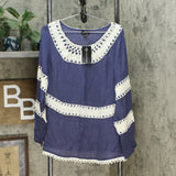 Curations Women's Crochet Trimmed Woven Top