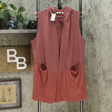 LOGO by Lori Goldstein French Terry And Suede Lounge Cardigan