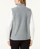Karen Scott Petite Princess Seam Zeroproof Full Zip Fleece Vest