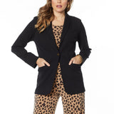 IMAN Women's Global Chic Luxury Resort Blazer With Printed Cuffs