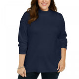 Karen Scott Women's Plus Size Cotton Mock Neck Shirt