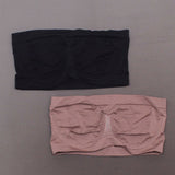 Rhonda Shear 2 Pack Seamless Underwire Bandeau Bras Mocha/ Black Medium