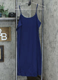 Du Jour Button Front Shirt Midi Dress With Tie Detail Navy XS