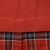 Joan Rivers Plus Size Long Sleeve Sweater With Plaid Cuffs And Hem