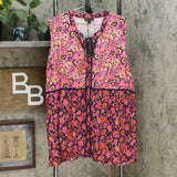 DG2 by Diane Gilman Women's Plus Size Mixed Print Button Down Tunic Top