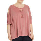 Love Scarlett Women's Plus Size Kimono Sleeve Cold-Shoulder Top