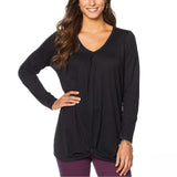 DG2 by Diane Gilman Women's Twist Front Knotted Knit Top