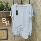 DG2 by Diane Gilman Women's Plus Size Draped And Gathered Knot Side T-Shirt