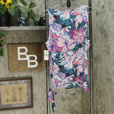 NWT Ideology Womens Hibiscus Printed Side-Tie Tank Top. 100068138MS Large