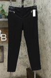 Calvin Klein Women's Faux Leather Trim Ponte Knit Pants