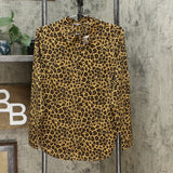 MOTTO Women's Stretch Chiffon Printed Button Front Shirt