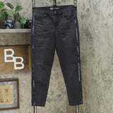 DG2 by Diane Gilman Virtual Stretch Beaded Side Stripe Jeans 4 Petite Black