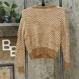 Lucy Paris Women's Junior Fit Chevron Print Sweater