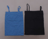 Rhonda Shear OF 2 Convertible Seamless Camisoles With Shelf Bra Black/Teal Small