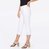 NYDJ Women's Capri Jeans With Drawcord Hem Optic White 8