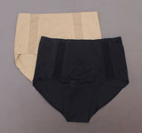 Rhonda Shear 2 Pack Mesh Detail Brief Panties Black/ Nude Medium